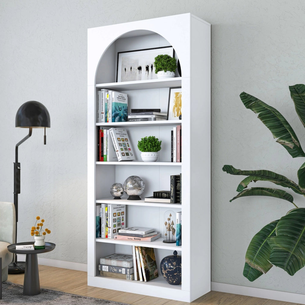 Biblioteca Vas, Libreria 5 Ripiani, 80x32x180h cm Bianco