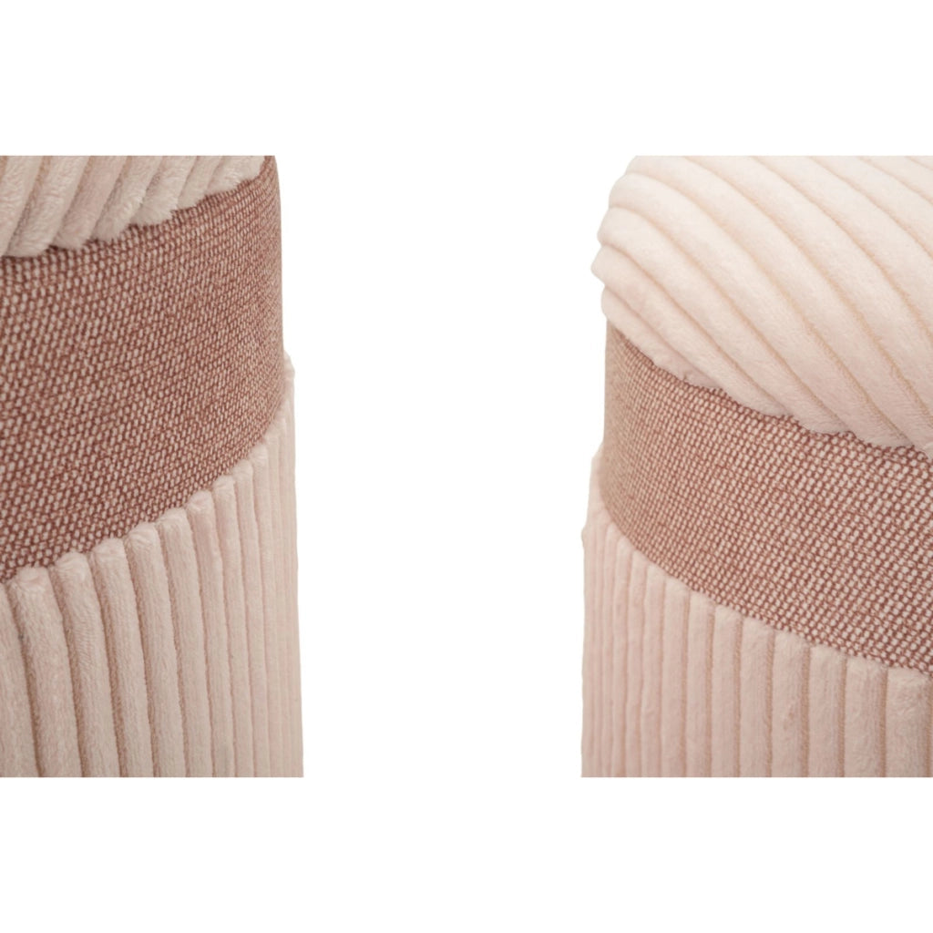 Set di 3 Pouf VKH769, Rosa, MDF, 40,5x40,5x49,5 cm