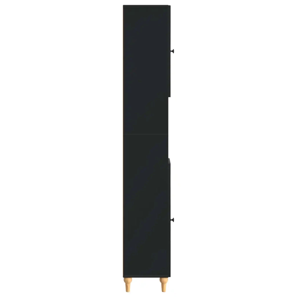 Armadio da Bagno con Ripiano Aperto ALKMAAR Nero 896156