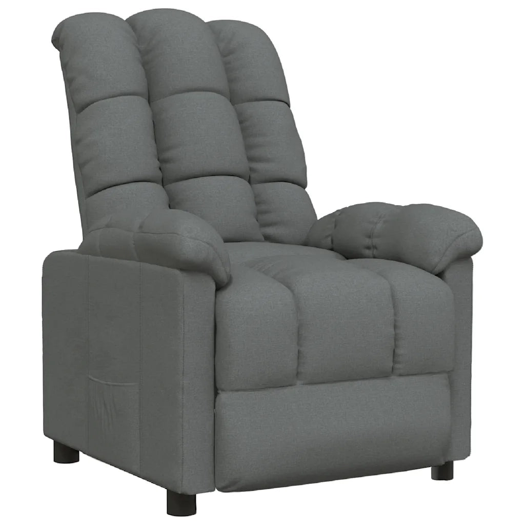 Poltrona Reclinabile in Tessuto Grigio Scuro