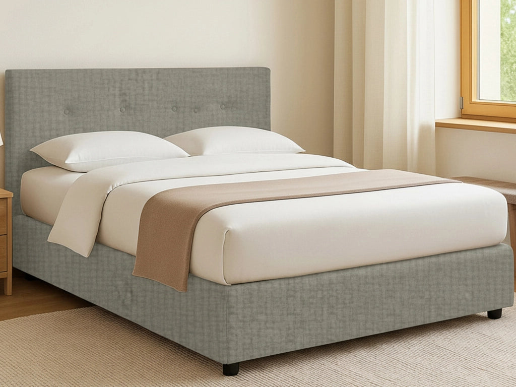 Luton, Letto Piazza e Mezza Sfoderabile Made in Italy, Grigio