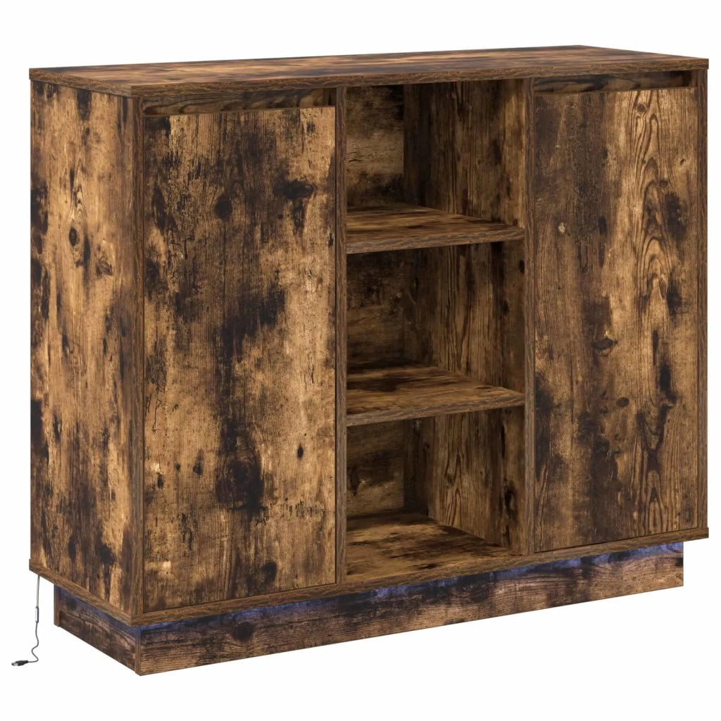 Madia LED Rovere fumé 90 x 32 x 75 cm Legno multistrato 869686