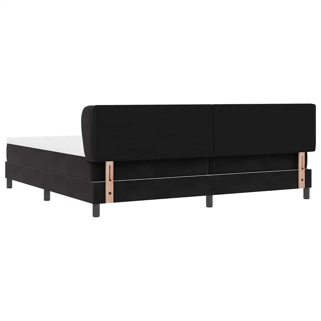 Letto a molle con materasso Nero 200 x 200 cm Velluto 3340408
