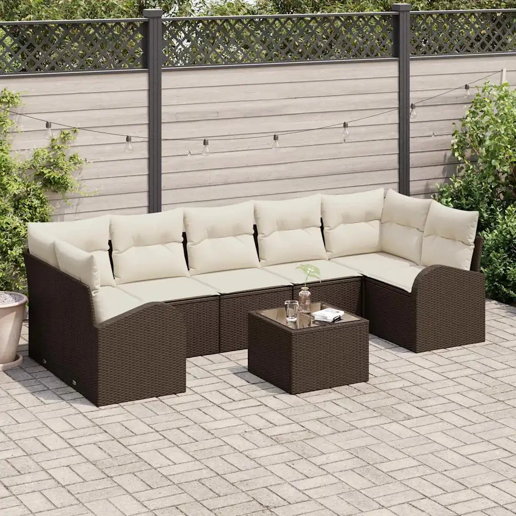 Set Divano da Giardino Marrone 55 x 55 x 37 cm polyrattan