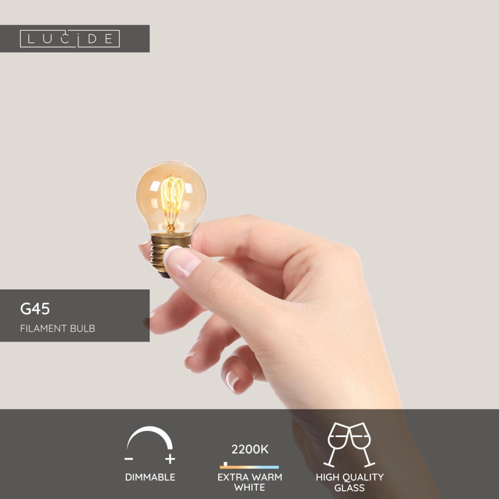 Lampadina LED filamento E27 3W ambra sfera Lucide