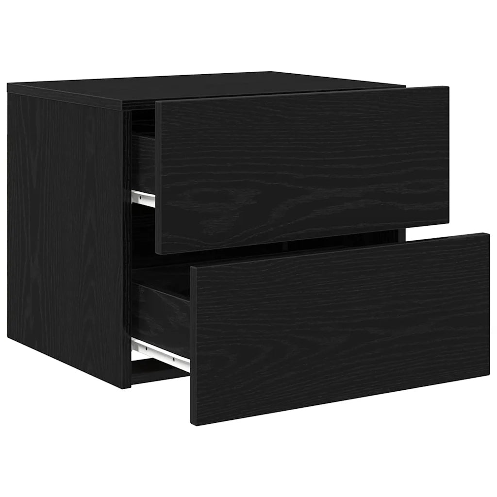 Armadio da Notte con cassetto 2 pcs Rovere Nero 50 x 39 x 41 cm 863077