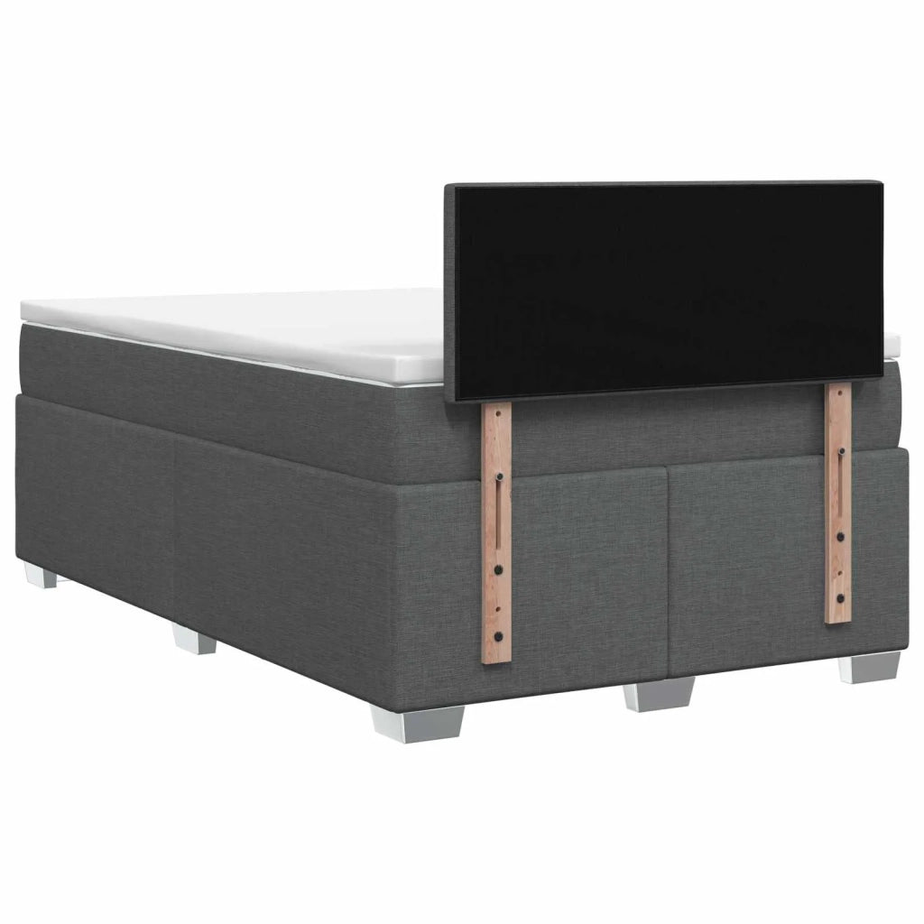 Letto con Box Spring, Materasso e LED Grigio Scuro 120 x 190 cm 3451904