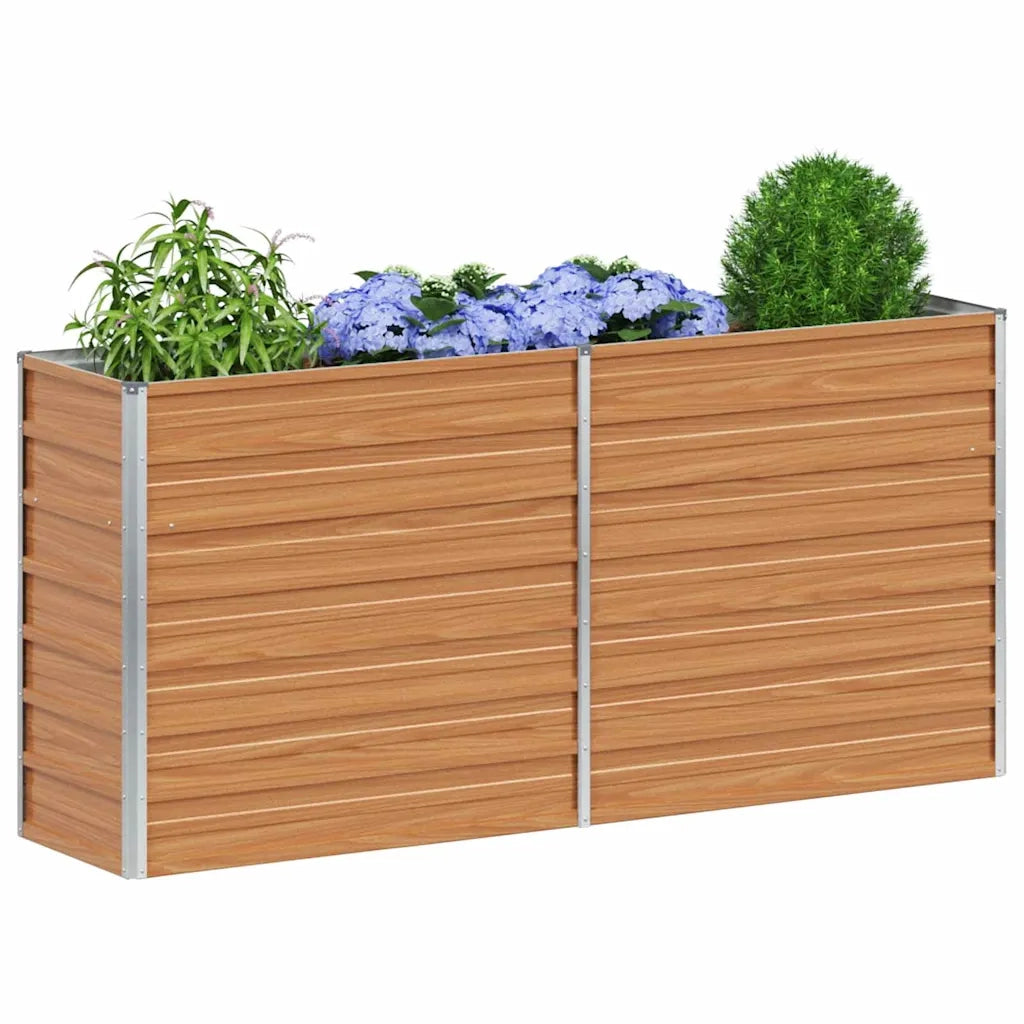 Fioriere | Cassetta per fiori | Letto rialzato da giardino Marrone Chiaro 160 x 40 x 77 cm