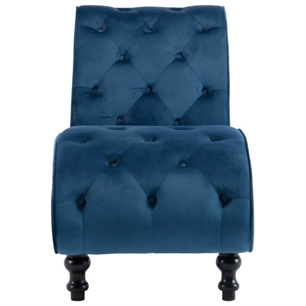 Sedia a Sdraio Blu in Velluto 248608