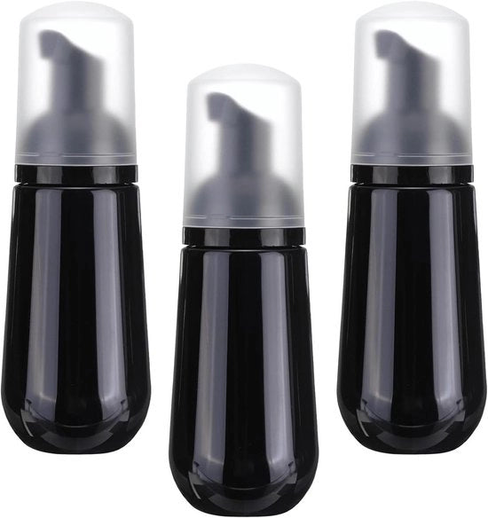 Pacchetto da 3 di flaconi di sapone schiuma per viaggi - 60 ml - nero