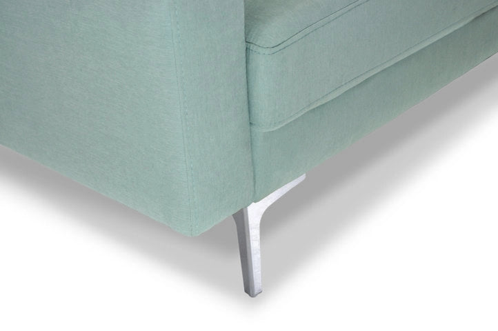 Divano 3 posti in tessuto vellutato verde tiffany piedi in metallo - Chloe DI-CH20FBC-PM