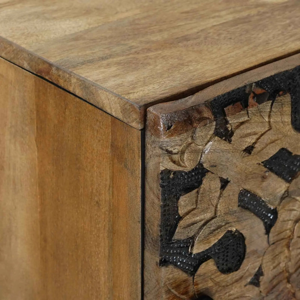 Mobile Alto Marrone 40 x 33,5 x 110 cm Legno di mango massello 4018361
