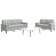 Set di Divani 2 pz con Cuscini e Rinforzi Grigio Chiaro Velluto 3278411