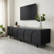 Lowboard per TV nero in MDF lunghezza 180 cm
