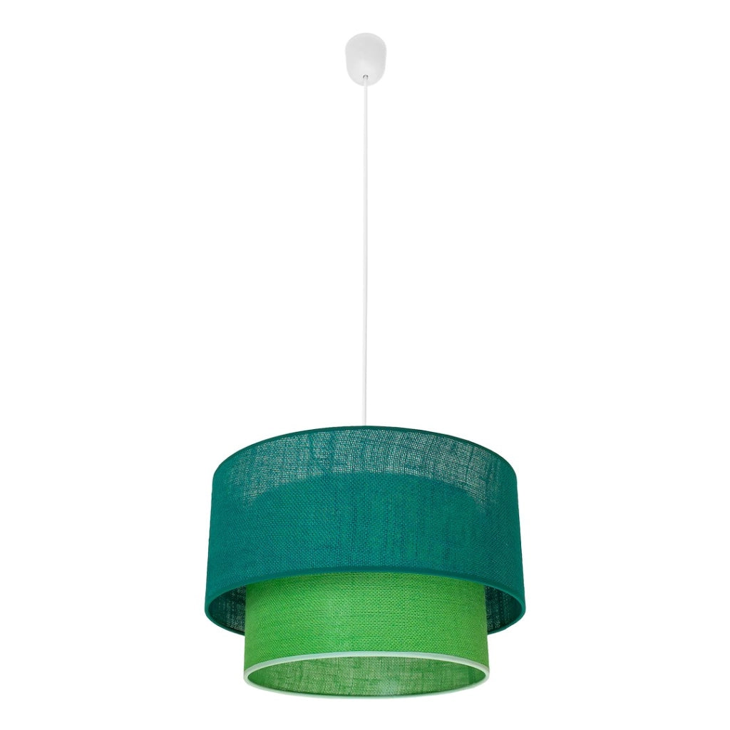 Lampada a sospensione BUENO juta verde/bianca E27 60W
