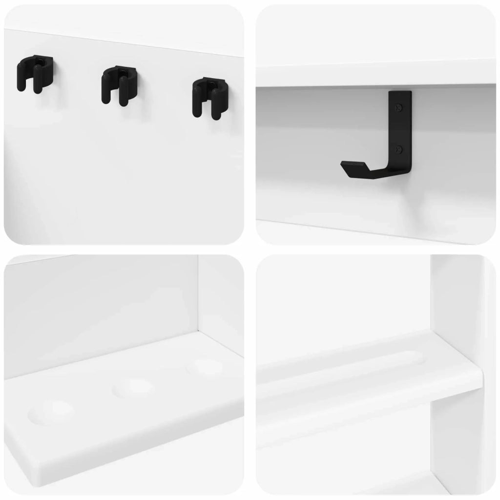 Supporto per stecche da biliardo Legno ingegnerizzato Bianco 8006773