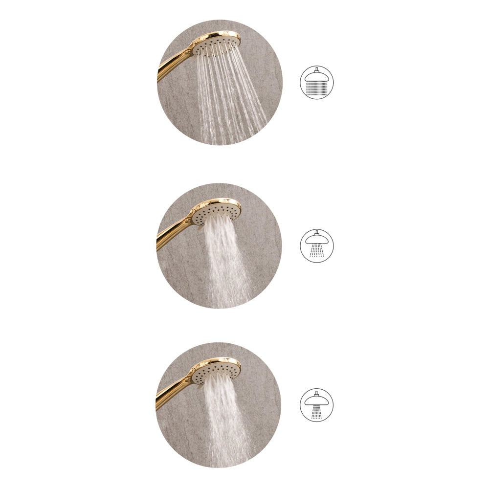 Set doccia con tubo flessibile 3 modalità di spruzzo Metallo Oro stile moderno