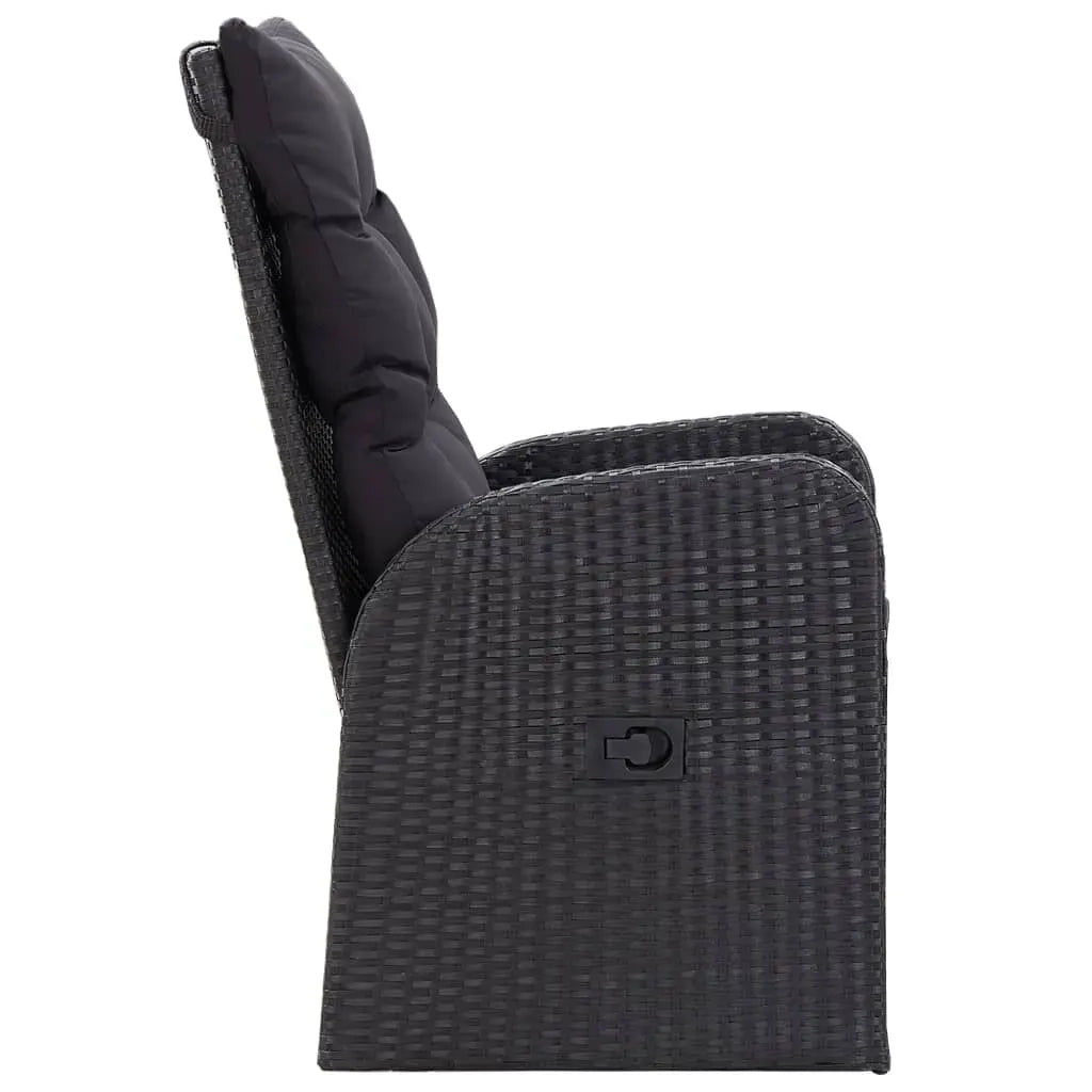 Set da Pranzo da Giardino 9 pz con Cuscini Nero 3099500
