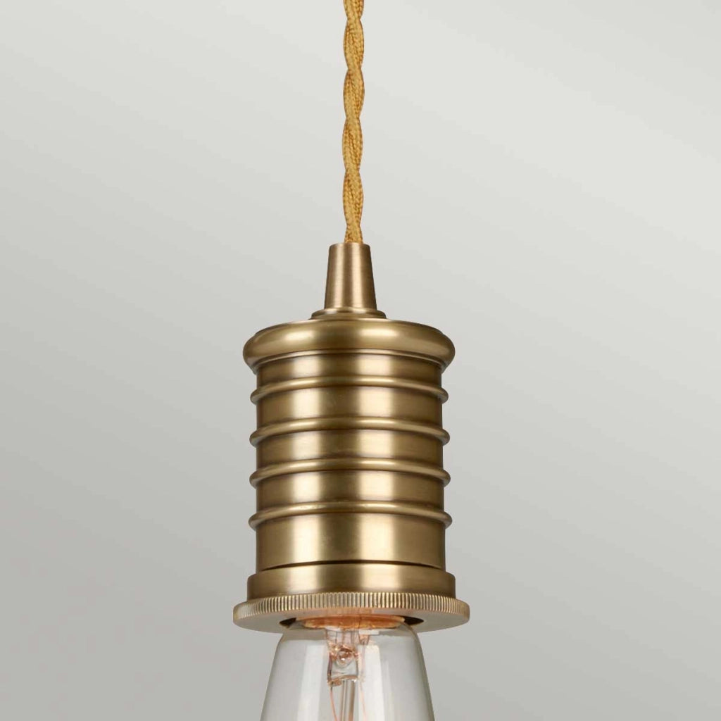 Lampada a sospensione retro ottone anticato E27 Elstead
