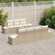 Set Divano da Giardino 8 pcs Beige e Crema polyrattan