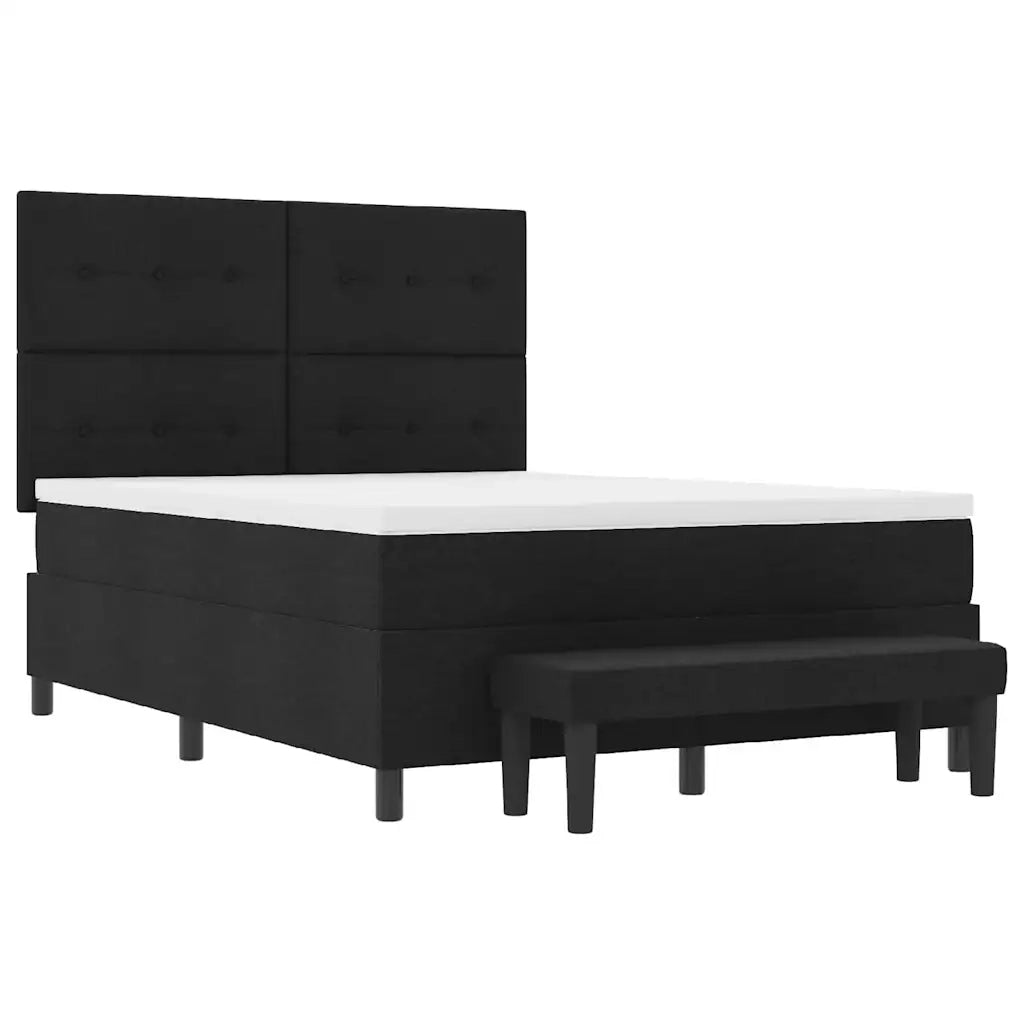 Letto a molle con testiera Nero 140 x 200 cm Tessuto 3344074