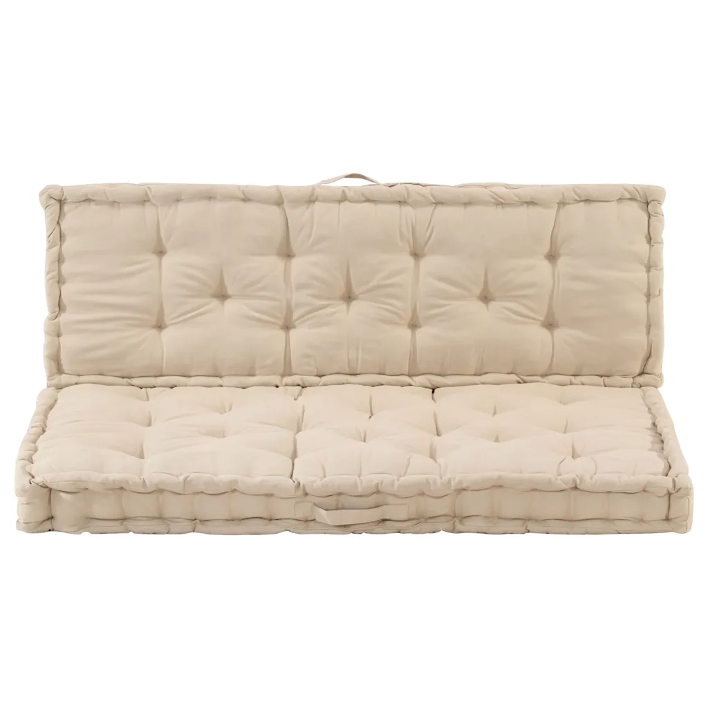 Cuscini per Pallet e Pavimento 2 pz | Cuscini per sedie in Cotone Beige