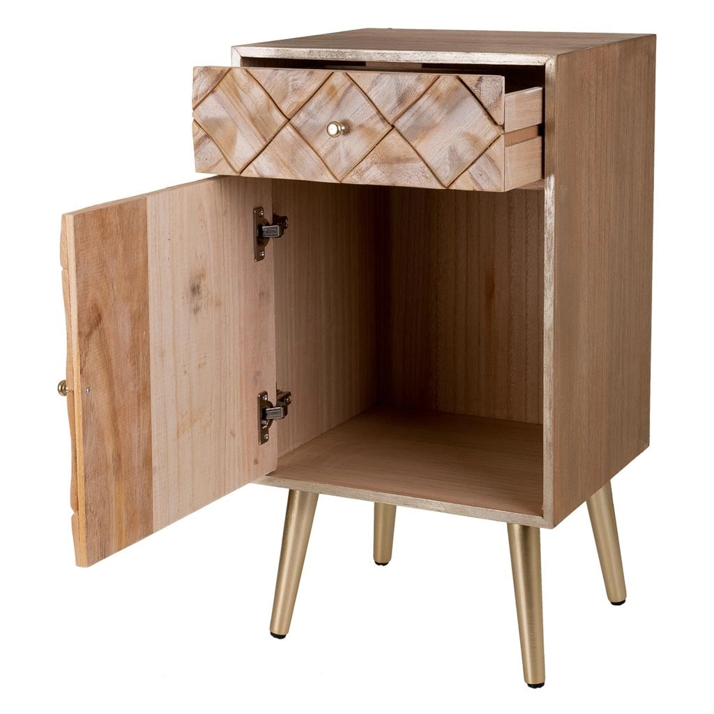 Comodino in legno marrone 40x35x71