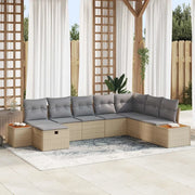 Set Divano da Giardino con cuscino Beige polyrattan