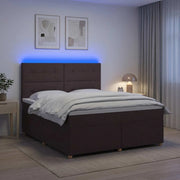 Letto box spring con materasso Marrone Scuro 140 x 190 cm 3455346