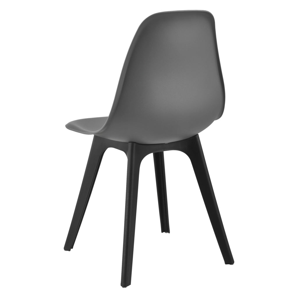 Set Brevik di 2 Sedie da Sala Pranzo in Plastica - Grigio / Nero [en.casa]