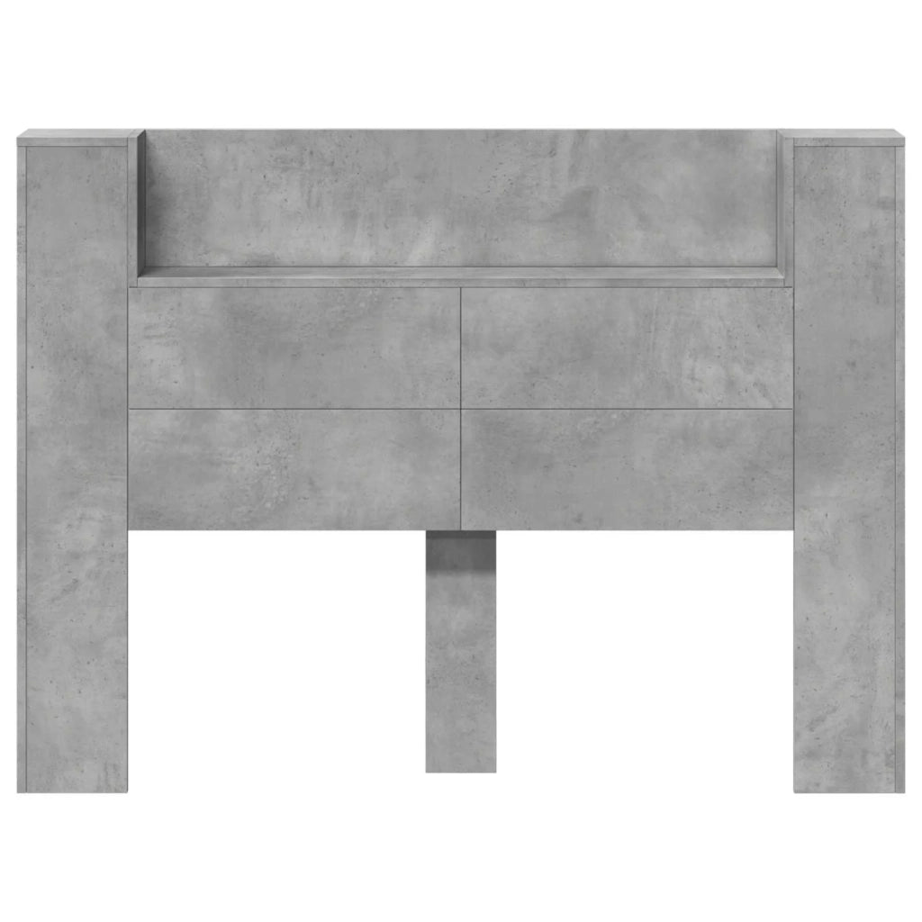 Testiera | Testata con Mobile e LED Calcestruzzo 140 x 16,5 x 103,5 cm