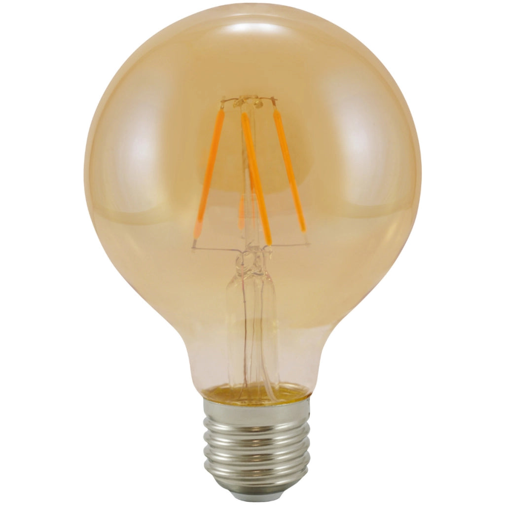 Lampadina LED Filamento G80 E27 2000K 350lm Ambra Polux