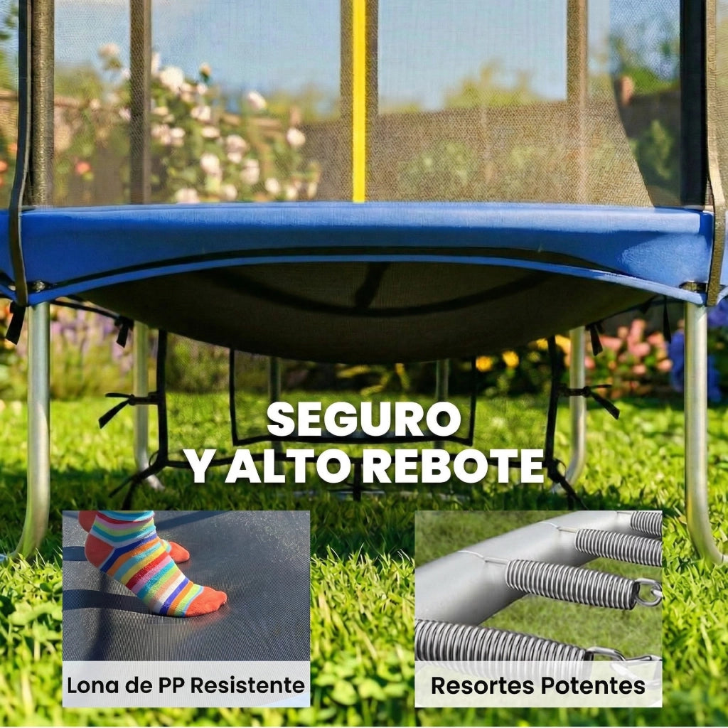 Trampolino da giardino ?183 cm ¨C Xylo ¨C con rete di sicurezza e scala 2 gradini blu
