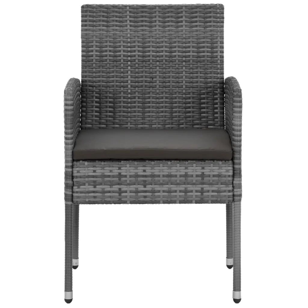 Set da Pranzo per Esterni 9 pz in Polyrattan Grigio 3120115