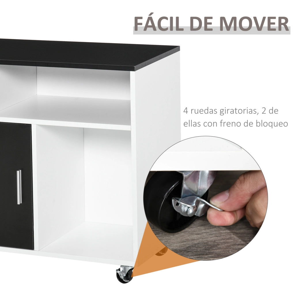 Scrivania con cassetti e scaffali ¨C Minimal ¨C Nero e Bianco 100x35x65 cm
