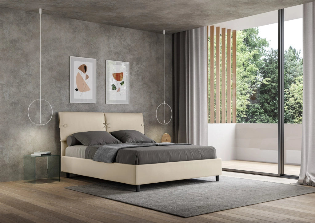 Letto Matrimoniale 160x190 cm con Rete Sleeper Tortora