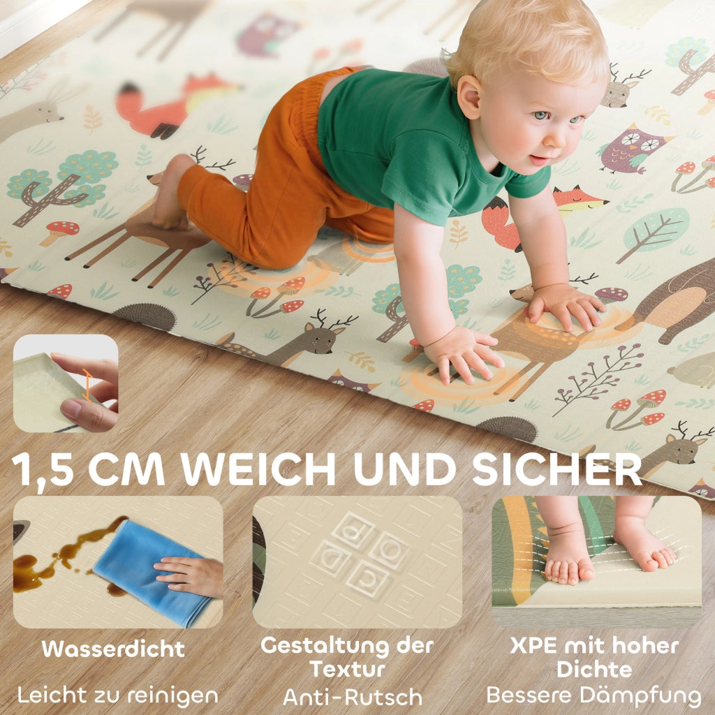 Tappeto gioco bambini ¨C zephmum ¨C 196x176x1.5 cm multicolore