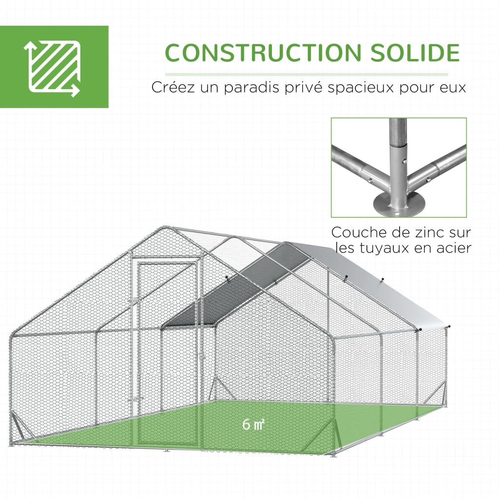 Recinto Esterno per Pollaio Voliera ¨C Minimal ¨C Grigio 3x6x2 m