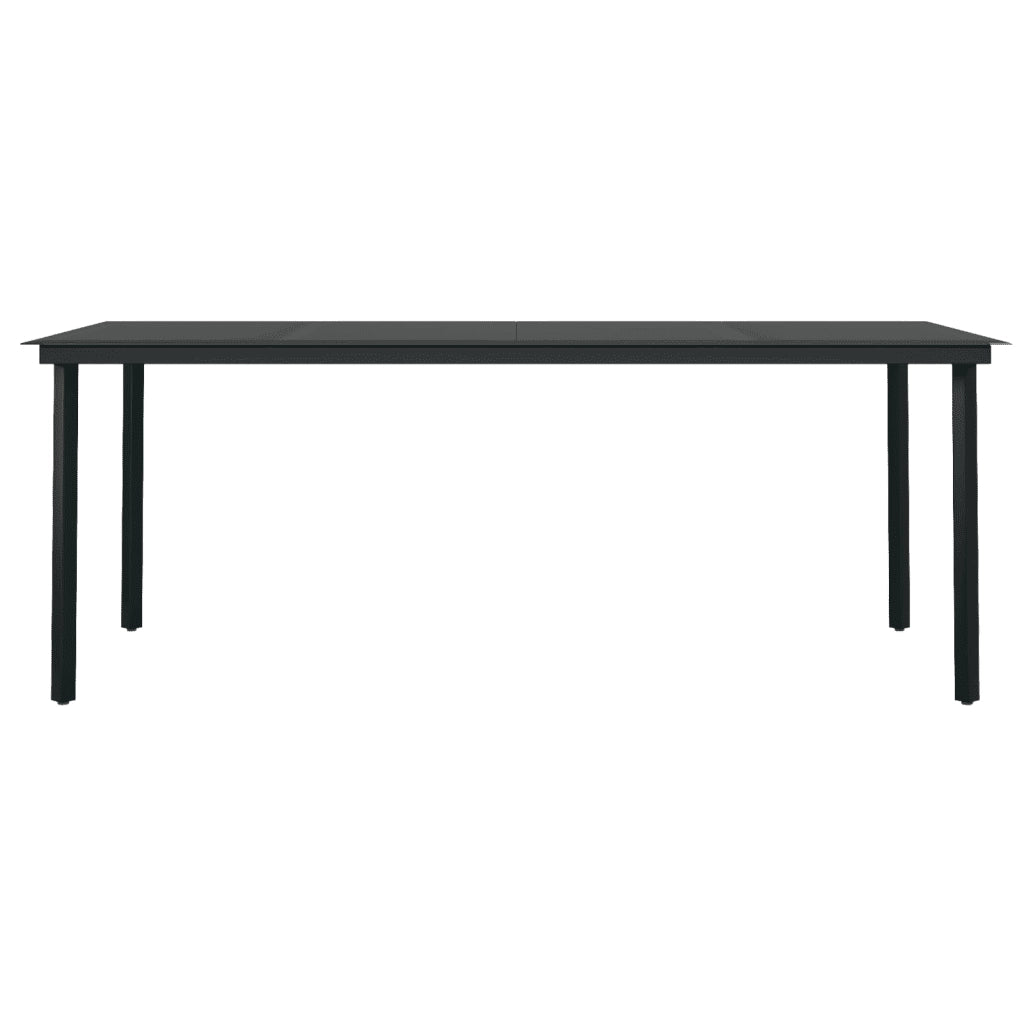 Set da Pranzo da Giardino 9 pz con Cuscini Nero e Grigio 3099364