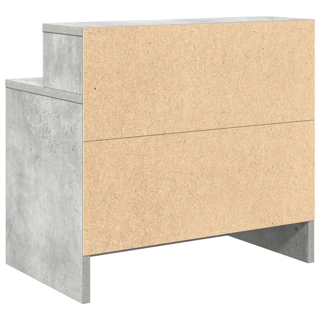 Comodini con Cassetto 2 pz-Set di 2 Tavolino da notte Grigio Cemento 51x31x47 cm