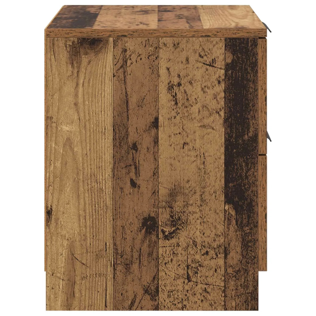 Set di 2 Comodini | Armadio da Notte | Mobiletto da notte Legno vecchio 45 x 39 x 50cm