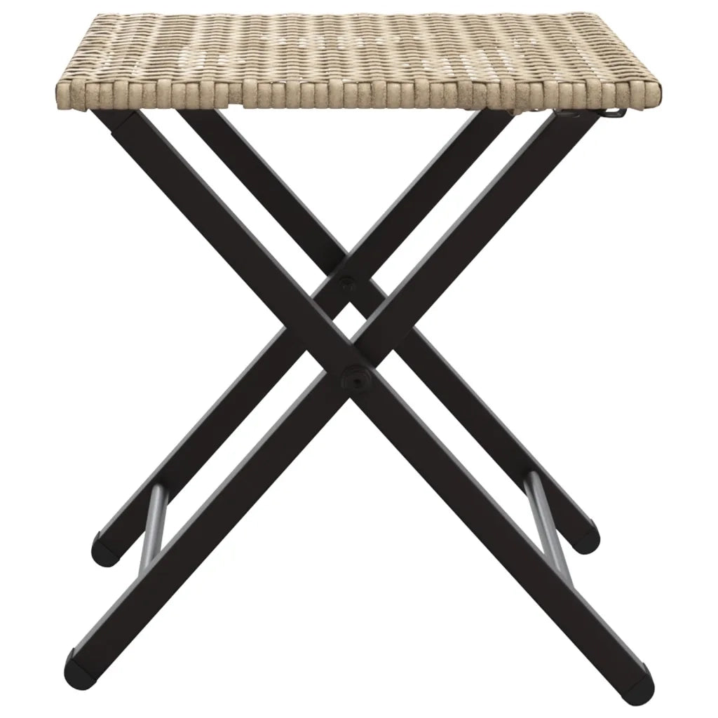 Set da Pranzo da Giardino Pieghevole 5pz Beige in Polyrattan 365947