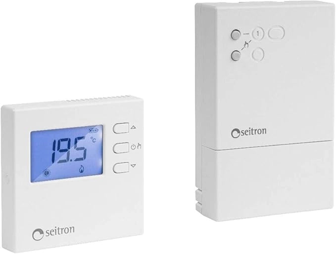 KIT RADIO 2 TERMOSTATO DIGITALE a Batteria con RICEVITORE WIRELESS TRD (DRR01M) SEI TRON