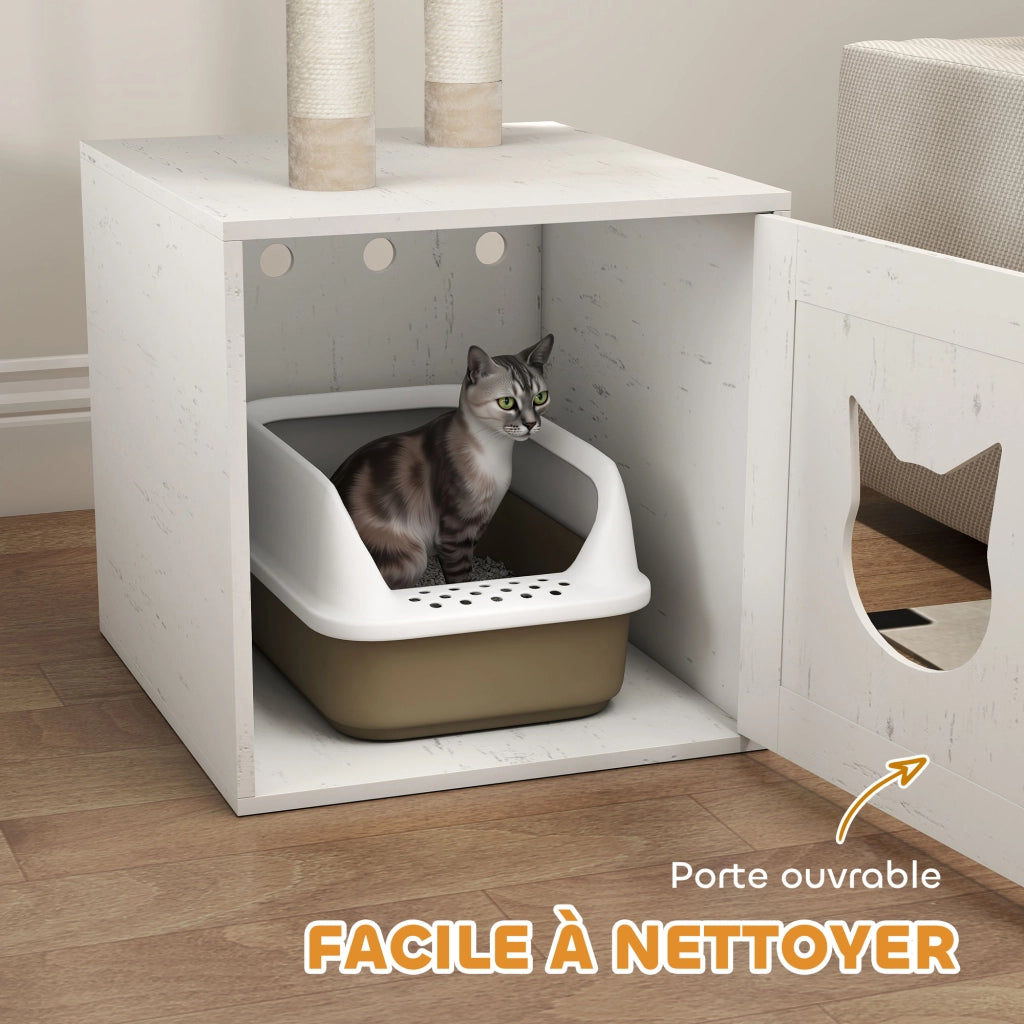 Arbre ¨¤ chat con casa igienica ¨C Minimal ¨C 129 cm, crema