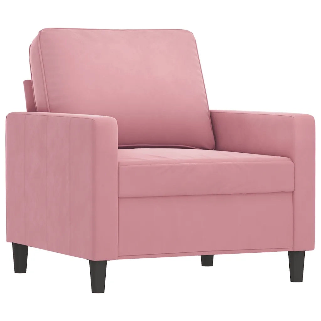 Set di Divani 4 pz con Cuscini Rosa in Velluto 3201967