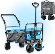 Carrello portatile pieghevole con manubrio - Blu azzurro