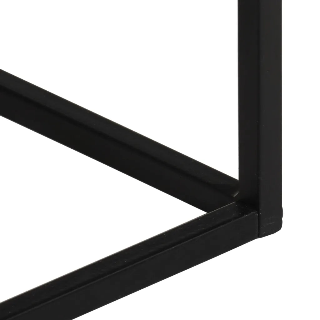 Tavolo Consolle 110x30x75cm Legno Massello Mango Grezzo e Ferro 376066