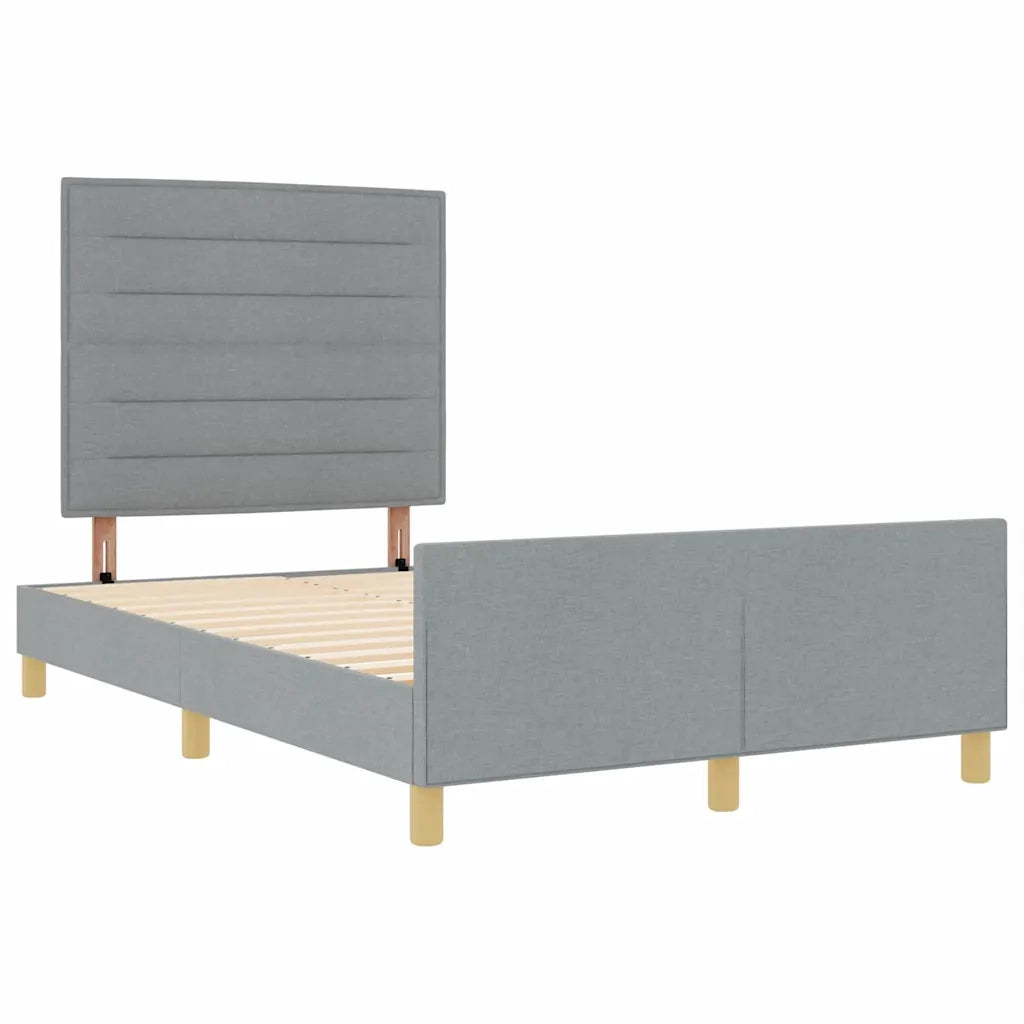 Struttura del letto Grigio chiaro 140 x 190 cm Tessuto