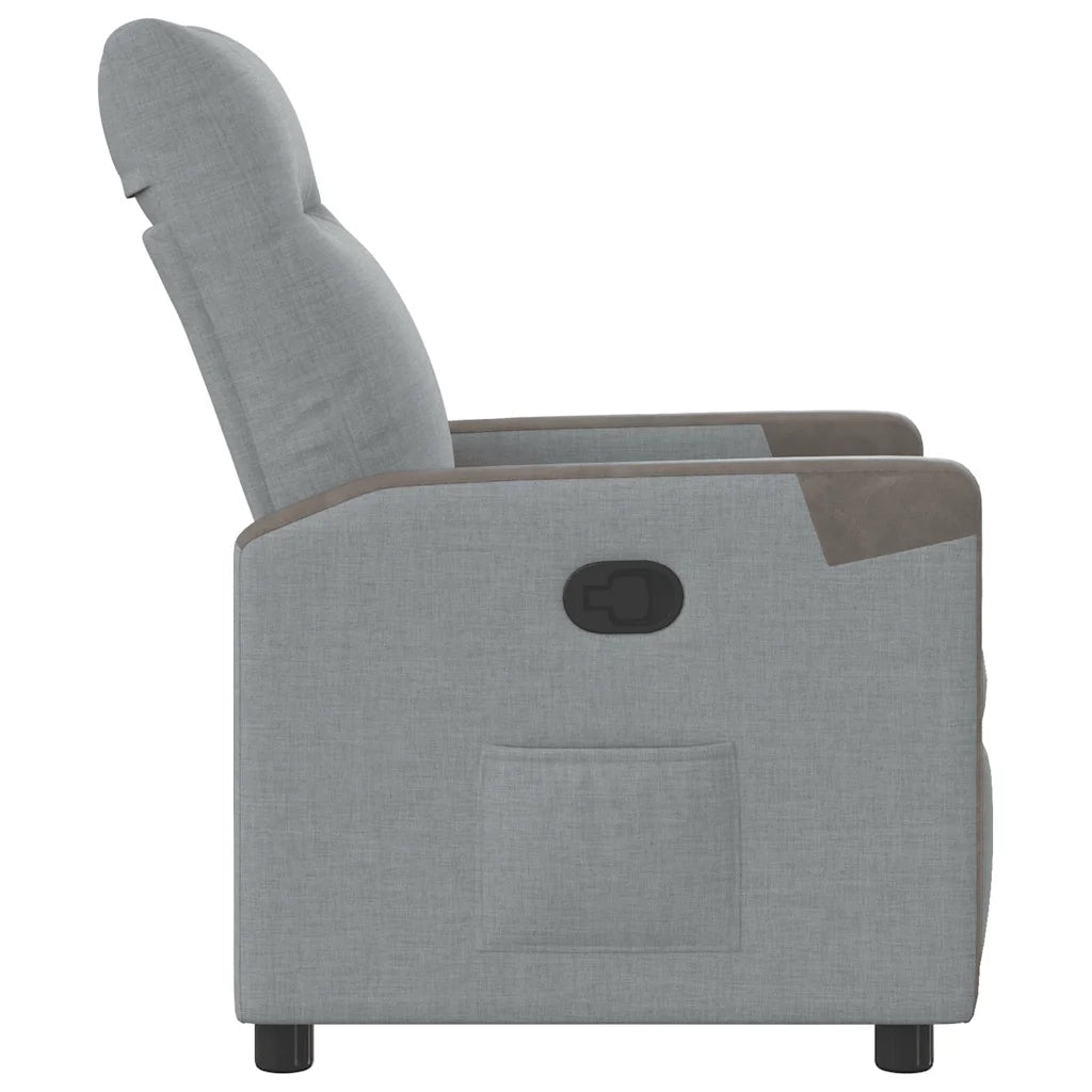 Poltrona Reclinabile in Tessuto Grigio Chiaro 4104839