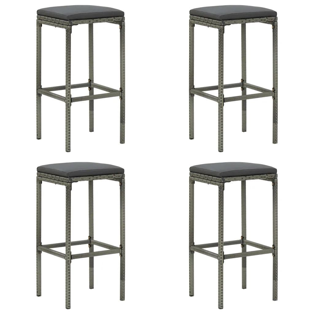 Set da Bar da Giardino 5 pz con Cuscini Grigio 3067951